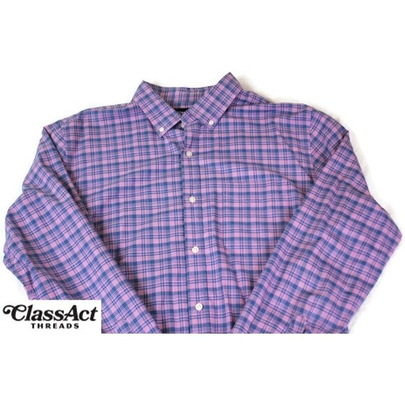 Bonobos Dress Shirt Slim Fit Pink Plaid Long Sleeve Stretch Sz L - Picture 2 of 8